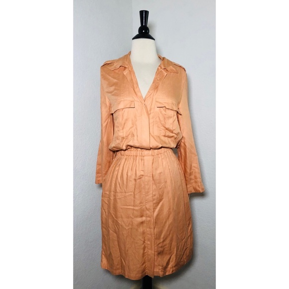 peach shirt dress